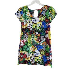 Jams World Womens Size Large Floral Rayon Shift Dress in Flower Jazz